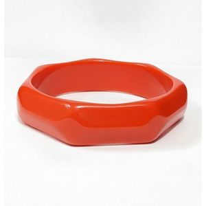Orange Vintage Plastic Bangle Faceted bracelet retro